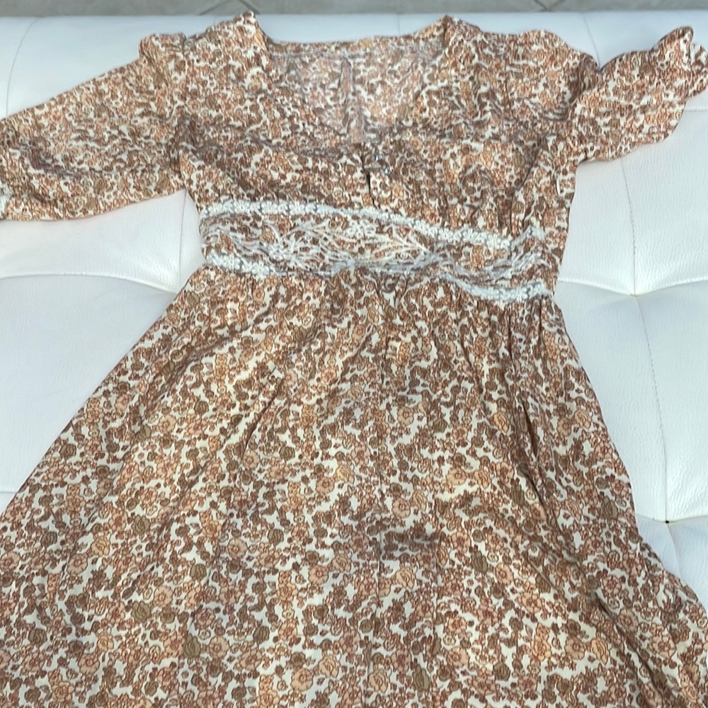 Fall colors flower short dress